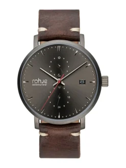 Adventurister Dark -rannekello, ruskea poronnahkaranneke