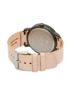 Adventurister Dark -rannekello, vaalea poronnahkaranneke