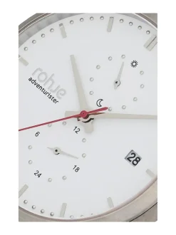 Adventurister White -rannekello, vaalea poronnahkaranneke