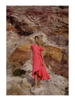 Annika Dress, Sunset Coral