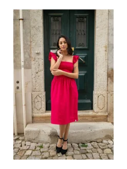 Ariela Dress, Pink Peacock