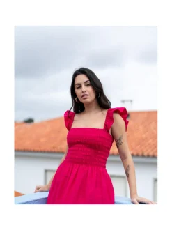 Ariela Dress, Pink Peacock