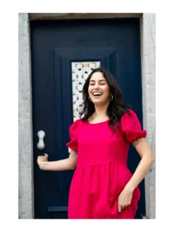 Astrid Dress, Pink Peacock