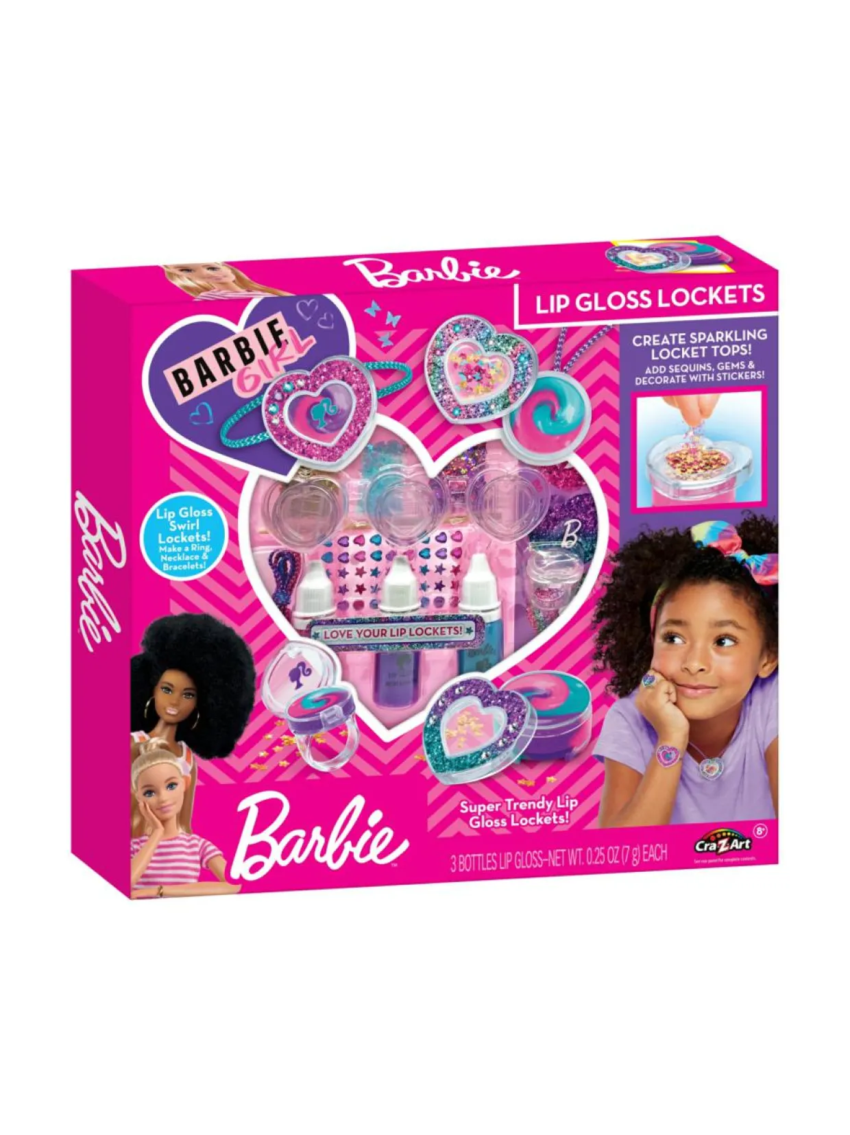 BARBIE Huulikiiltomedaljongit Kimaltelevat sydänkävyt