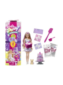 BARBIE Party Unboxed Reveal syntymäpäiväyllätysnukke, blondi