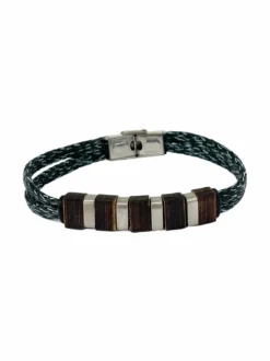 Brace cotton cord steel/wood grey