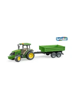 BRUDER John Deere 5115M -traktori kippiperävaunulla, 1:16