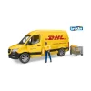 BRUDER Mercedes-Benz Spirinter DHL ja kuljettaja, 1:16