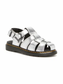 Caarys J Silver Metallic Patent Lamper -nahkasandaalit
