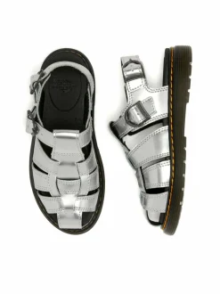 Caarys J Silver Metallic Patent Lamper -nahkasandaalit