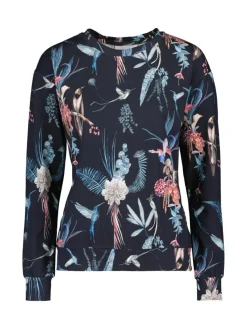 Casual Chic Print Shirt, Bluebird