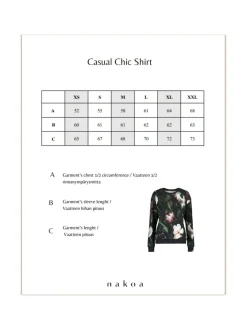 Casual Chic Print Shirt, Noir