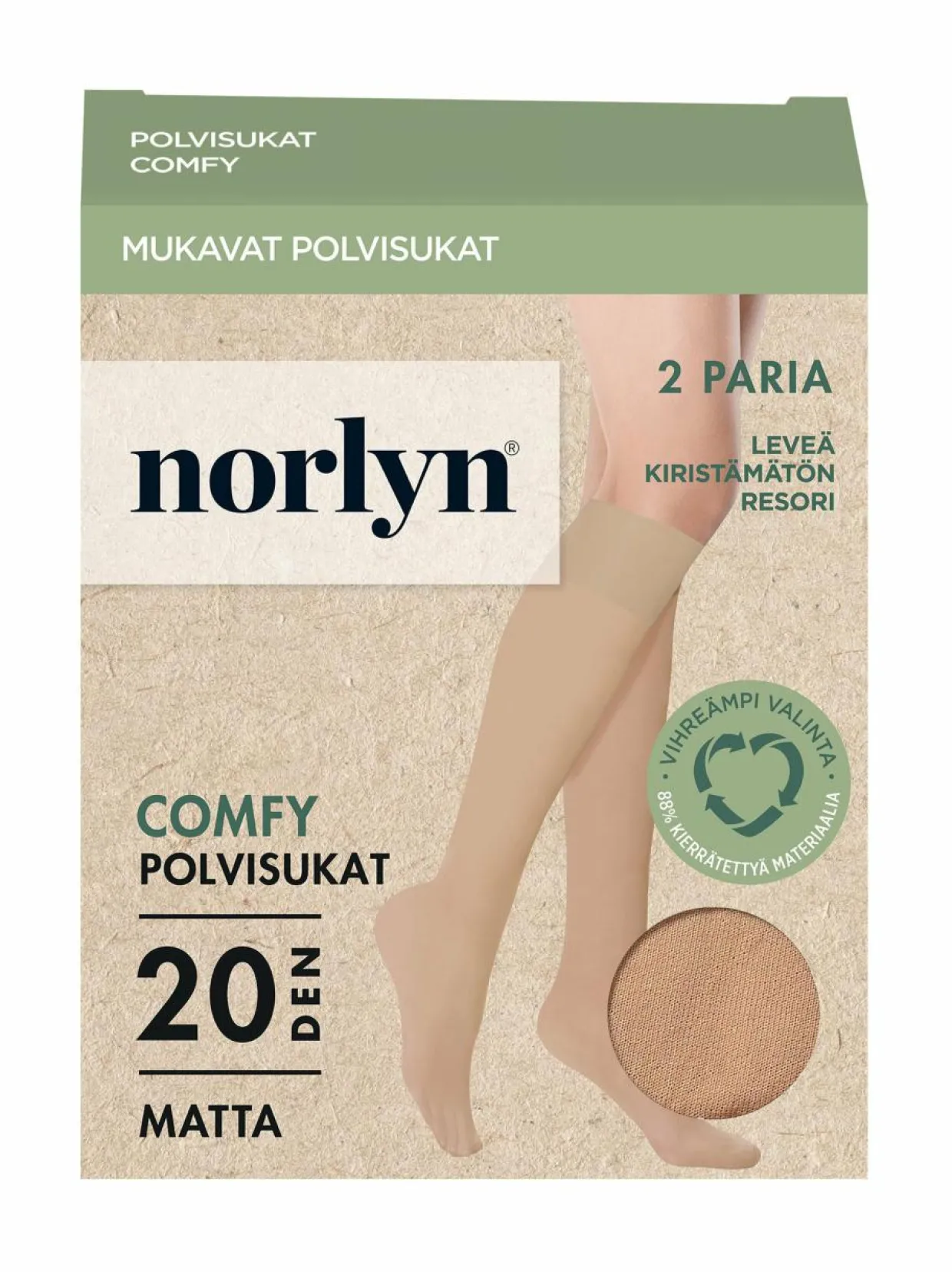 Comfy -polvisukat 20 den, 2-pack