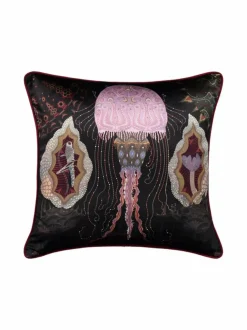 Cosmic Jellyfish Silk Cushion Cover -silkkityynynpäällinen