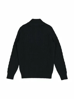 Cotton Cable Half Zip -palmikkoneule