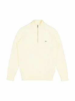Cotton Cable Half Zip -palmikkoneule