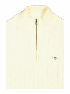 Cotton Cable Half Zip -palmikkoneule