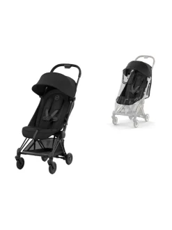 Cybex Coya matkarattaat ja sadesuoja (Matte Black)