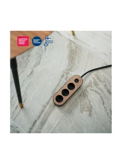 Design Jatkojohto, 2m - Pähkinä