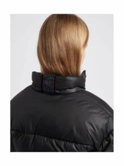 Diamante Stripe Short Puffa -takki