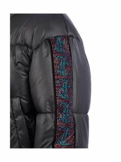 Diamante Stripe Short Puffa -takki