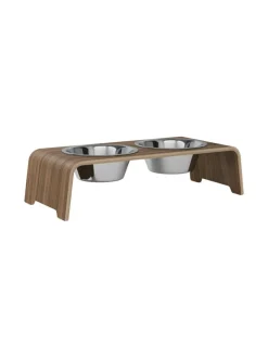 dogBar® Classic korotettu ruokakuppiteline - Pähkinä