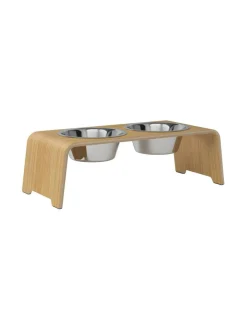 dogBar® Classic korotettu ruokakuppiteline - Vaalea tammi