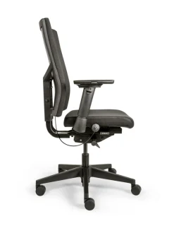 FREE 787 työtuoli - Musta verhoiltu selkänoja, musta niskatuki
