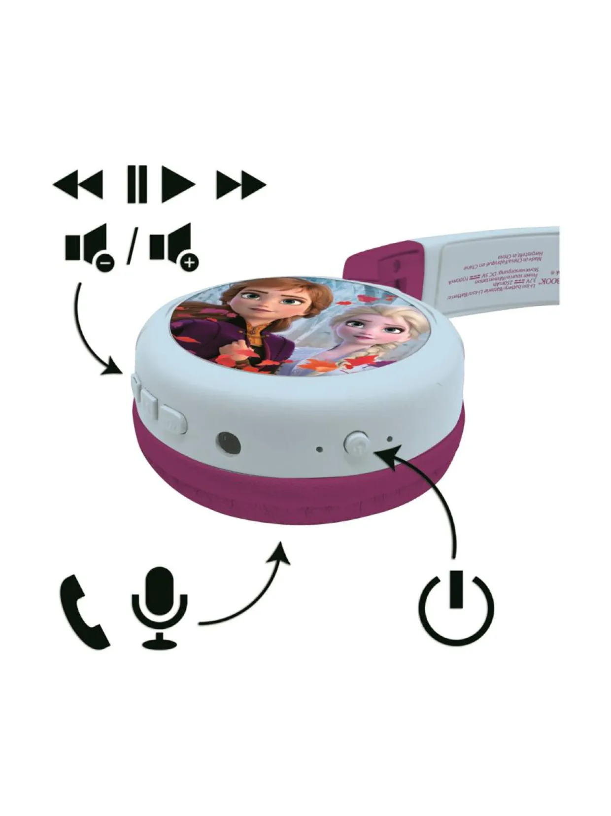 FROZEN taitettavat 2in1 Bluetooth kuulokkeet äänenvoimakkuuden rajoittimella