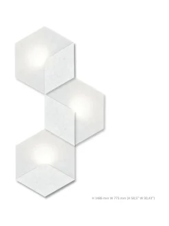 Heksagon valoelementti 3 valkoinen