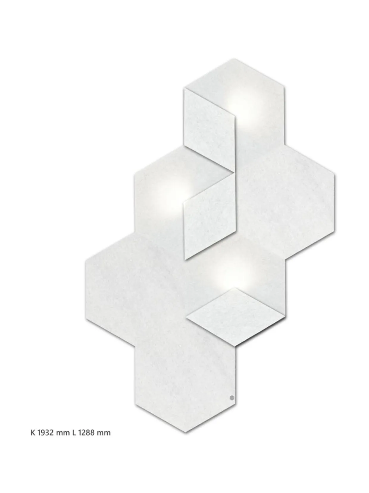 Heksagon valoelementti 3+3 valkoinen