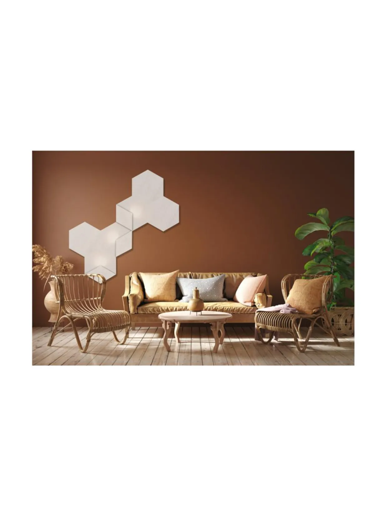 Heksagon valoelementti 3+3 valkoinen