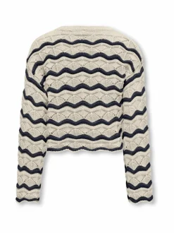 KogDonna O-neck -raidallinen struktuurineule