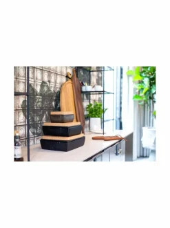 Large -kannellinen uunivuoka ja korkkialusta, 35 x 23,5 x 10,5 cm