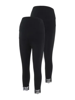 Mamalicious MlEliana 3/4 Jersey Lace Leggin 2 pack odotushousut