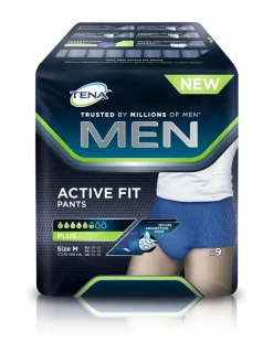 Men Active Fit Pants Medium -inkontinenssihousut 9 kpl