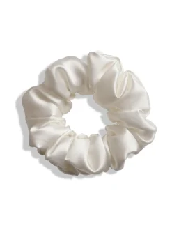 Mulberry Silk Scrunchie -hiusdonitsi - valkoinen