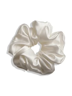 Mulberry Silk Scrunchie -hiusdonitsi - valkoinen