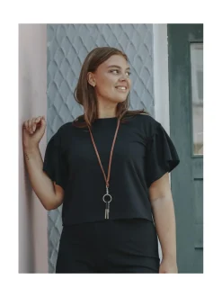 Nahkainen avainkaulanauha ruskea