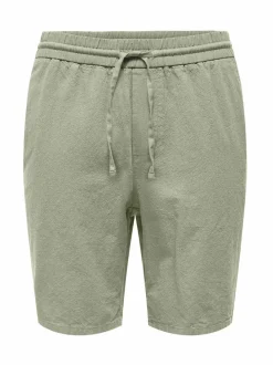 OnsLinus- puuvilla-pellavashortsit