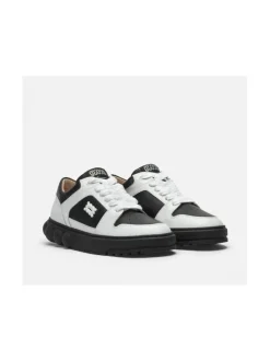 Oyster Black/White Leather