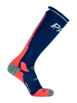 P.A.C. RN 7.2 Naisten Heijastava kompressiosukka punkki- ja hyttyskarkoitteella, Navy red