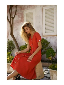 Penelope Dress, Burnt Orange