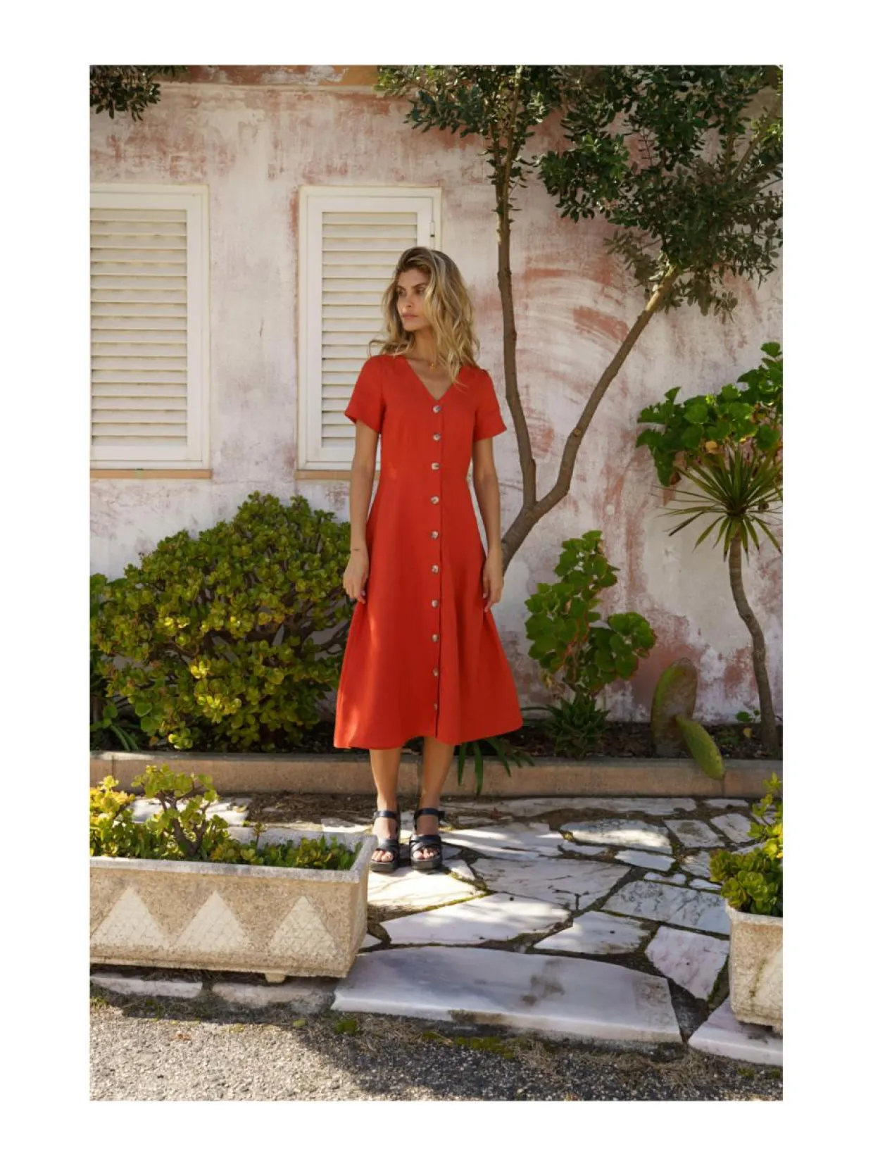 Penelope Dress, Burnt Orange