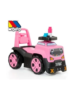 Potkuauto Maasturi ja 10 palikkaa vaaleanpunainen