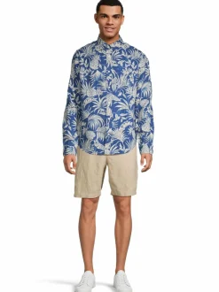 Regular Botanical Print -pellavakauluspaita