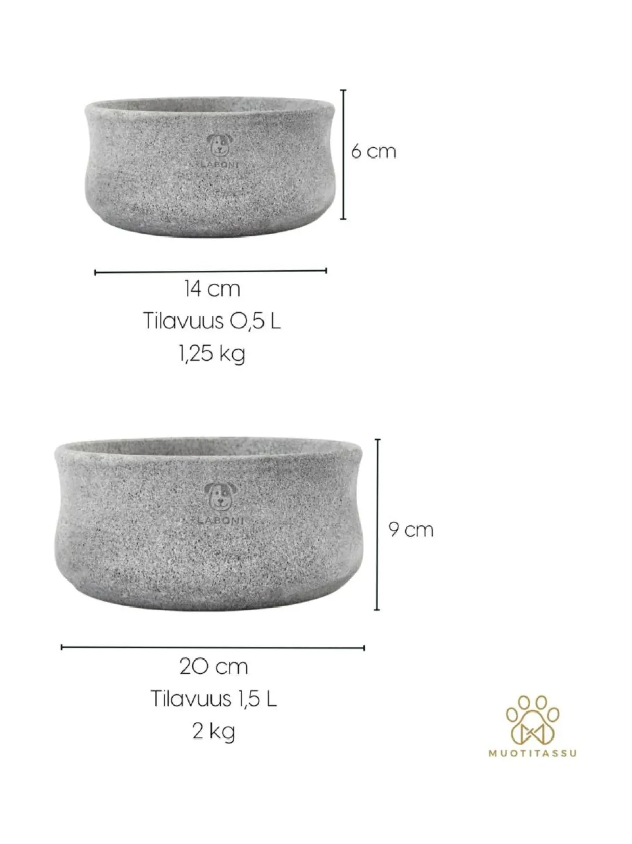 Rocky vuolukivi design ruokakulho - Tuplapakkaus