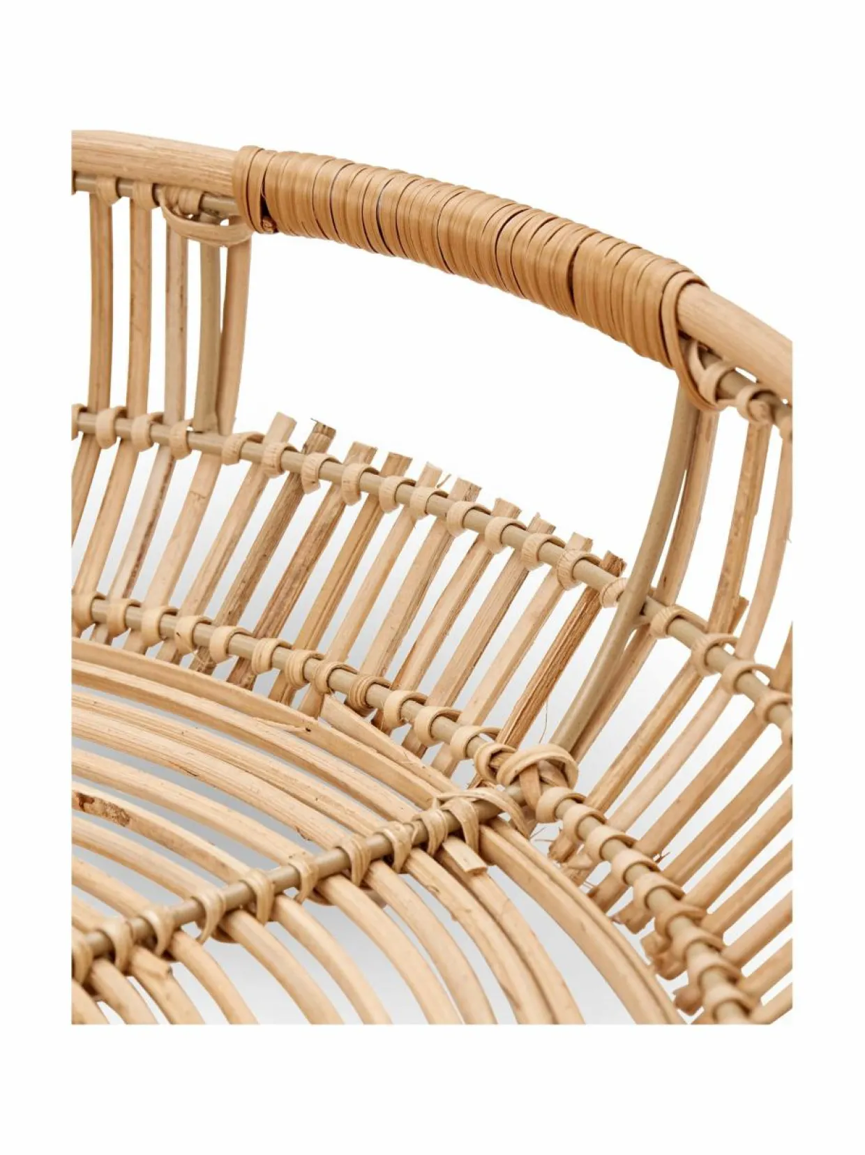 Round Rattan Tray -tarjotin