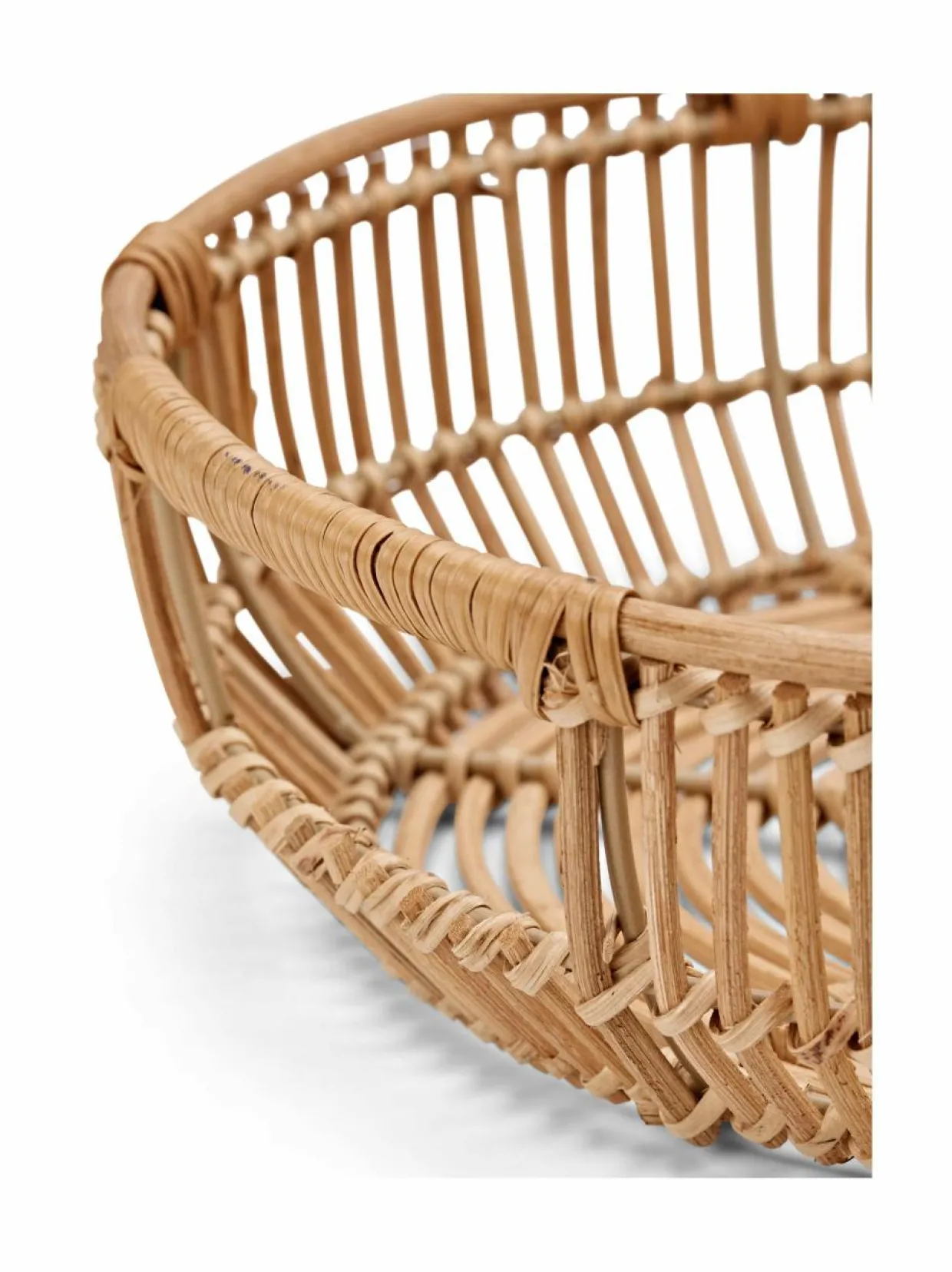 Round Rattan Tray -tarjotin