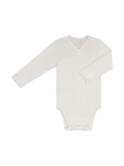 Ruskovilla body pitkät hihat - valkoinen luomusilkki